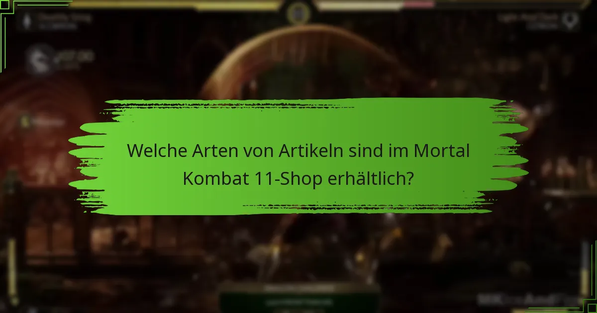 Welche Arten von Artikeln sind im Mortal Kombat 11-Shop erhältlich?