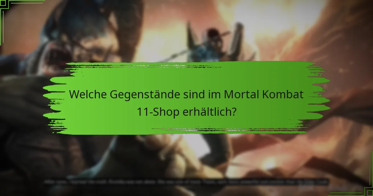 Welche Gegenstände sind im Mortal Kombat 11-Shop erhältlich?