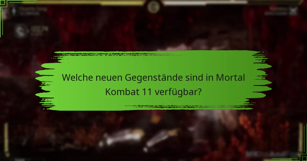 Welche neuen Gegenstände sind in Mortal Kombat 11 verfügbar?