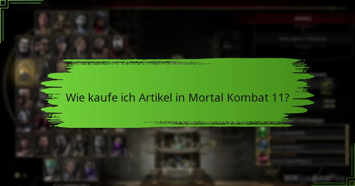 Wie kaufe ich Artikel in Mortal Kombat 11?
