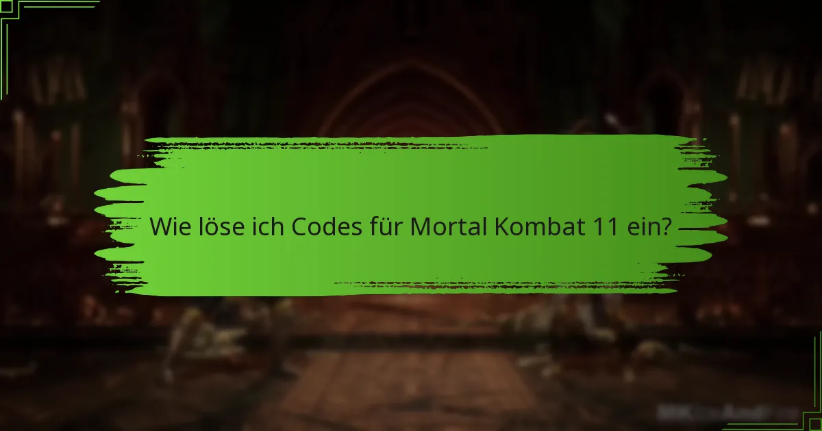 Wie löse ich Codes für Mortal Kombat 11 ein?